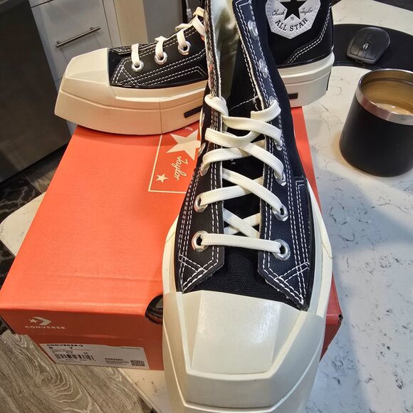 Converse Chuck 70 De Luxe Squared 'Black' - A06435C Womens Size 7 Shoes NEW - Picture 3 of 10